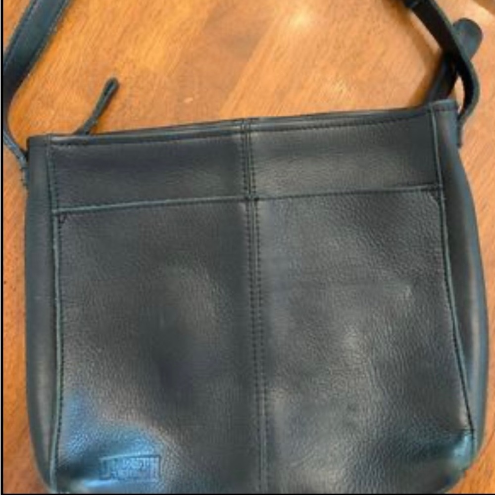 Duluth Trading Co. black leather crossbody
